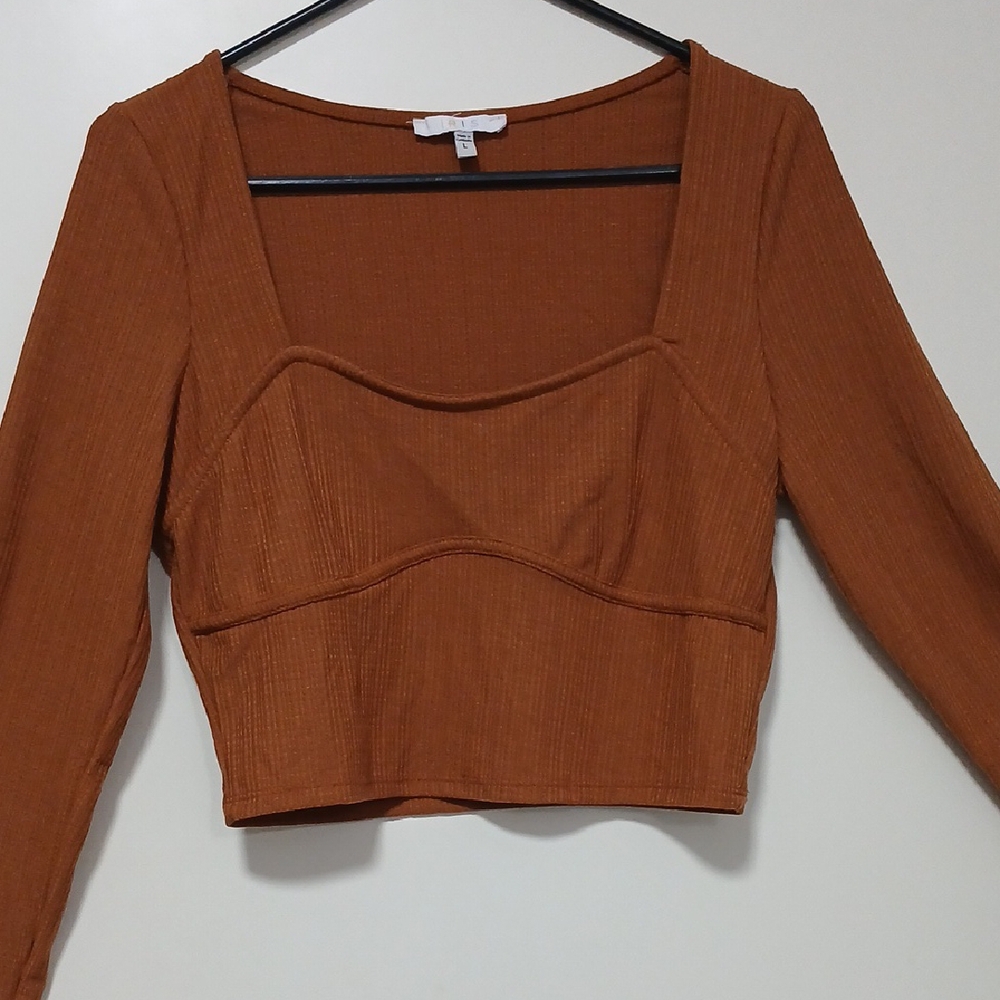 Iris Rust Square Neck Blouse